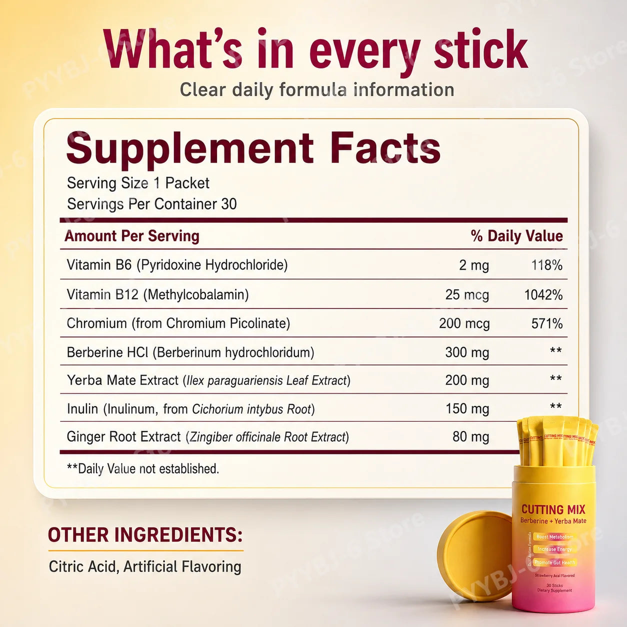 Berberine Yerba Mate Drink Mix – 30 Daily Sticks
