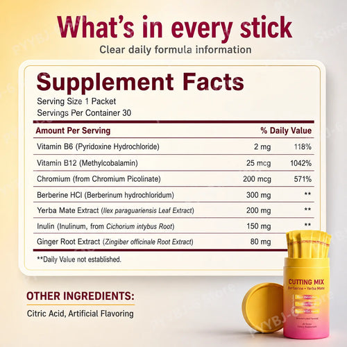 Berberine Yerba Mate Drink Mix – 30 Daily Sticks